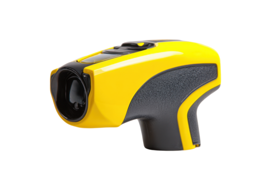 Yellow Handheld Radar Speed Gun on Transparent Background