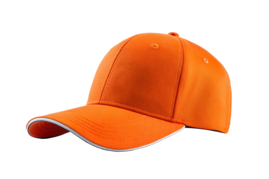 Orange Sport Cap on Transparent Background