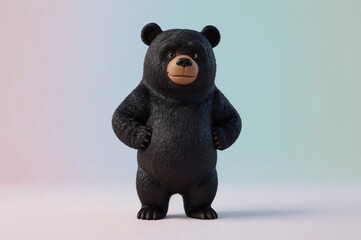 Cartoon bear studio shot, pastel background, cute, mascot