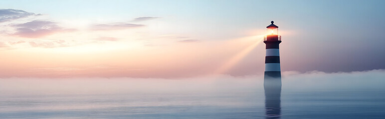 Lighthouse in fog