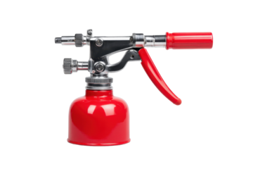 Red Handheld Spray Gun Sprayer on Transparent Background