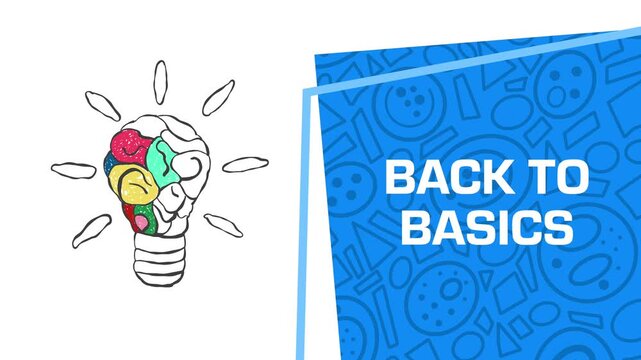 Back To Basics Bulb Sketch Various Colors Blue Texture Square Text 