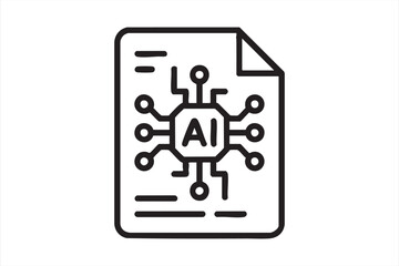 AI Technology Document File Icon for Data Automation and Computing