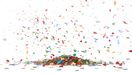 Colorful Confetti Explosion on Black Background for Celebrations