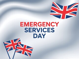 Honoring united kingdom emergency services personnel on emergency services day with union jack flags