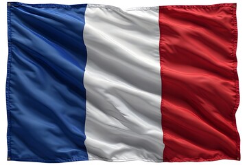 Obraz premium French flag waving in the wind, a symbol of freedom and national pride, isolated