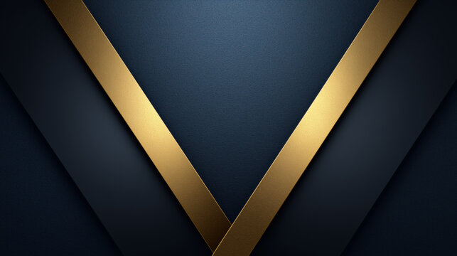 Dark Blue and Gold V - Shaped Background