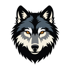 Fierce Wolf Head Vector Illustration – Forest Animal Graphic