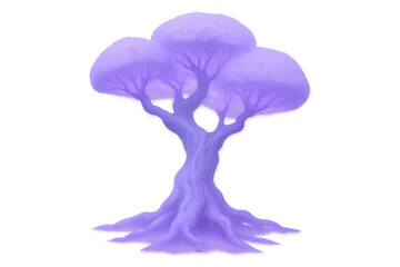 Fototapeta premium Illustration of a purple fantasy tree growing on a transparent background, perfect for otherworldly or magical themed projects