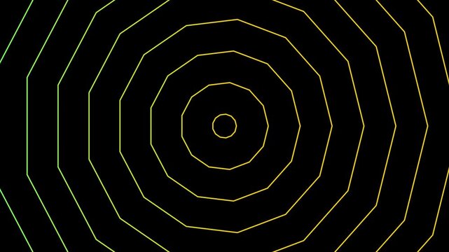 Circle radar interface signal with concentric rings moving. Animation of radio wave, radar or sonar. radio waves seamless animation background video footage sound wave signal, radar.