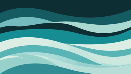 Abstract teal wave pattern vector illustration for coastal designs and nautical themes