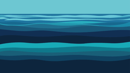 Abstract vector illustration of calm ocean water with subtle waves and color gradient