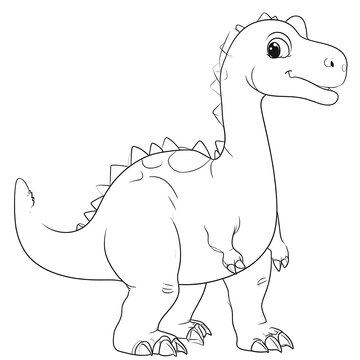 Cute dinosaur coloring page (2)