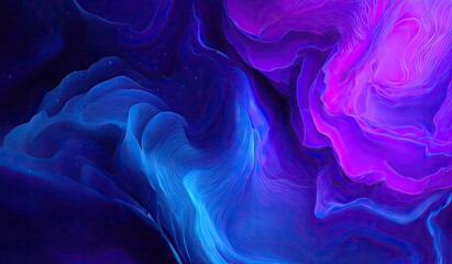 Abstract artwork with swirling blue and purple hues, resembling nebula or cosmic clouds