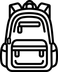 Simple Black and White Backpack Icon Design
