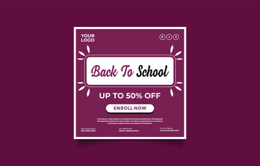 Back to School Promotion Graphic Design for Educational Institutions and Businesses with Limited Time Offers and Call to Action