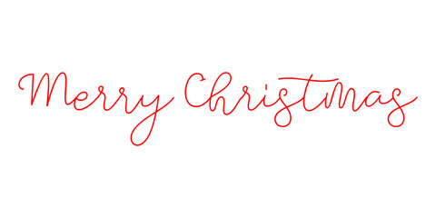 Merry Christmas text, handwritten calligraphy for holiday card, poster, and banner isolated on white background