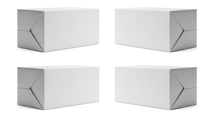 Blank White Cardboard Boxes Mockup.