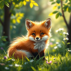 Fototapeta premium fox character