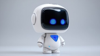 A cute and modern robot. It's a close-up studio shot