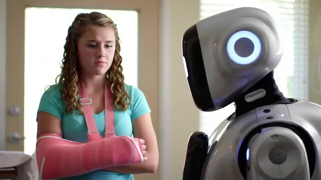 Teenager and robot indoor interaction