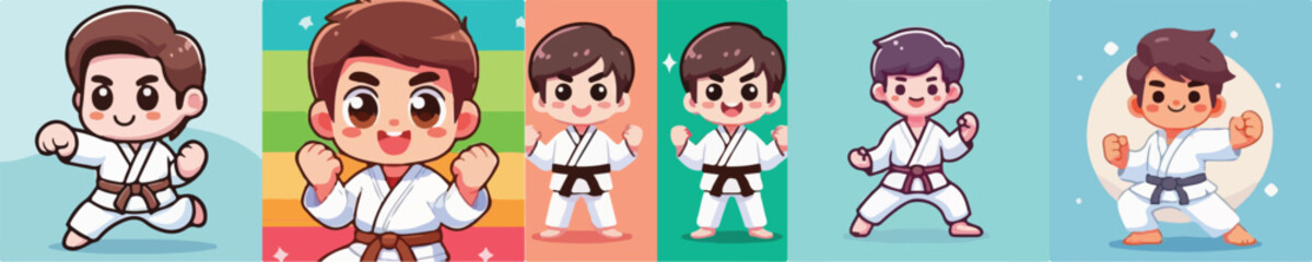 Obraz premium Children are practicing Karate wearing Karate uniforms