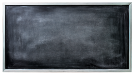 Empty Blackboard with Silver Frame, cut out transparent