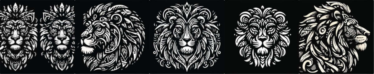 Obraz premium Tribal Lion Guardian of the Forest