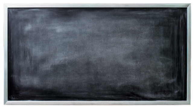Empty Blackboard with Silver Frame, cut out transparent