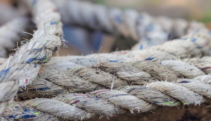 Close up of raw hemp rope strands with rustic natural texture seamless wallpaper background organic fiber surface pattern handmade detail for design decoration craft eco style