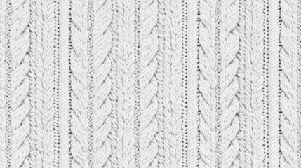 White Cable Knit Fabric Texture
