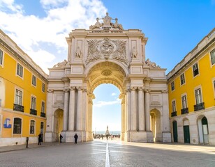 Obraz premium Grand archway, sunny plaza