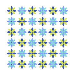 Seamless Floral Pattern with Colorful Geometric Petals