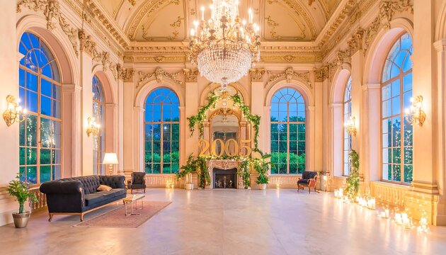 Grand ballroom with 2005 anniversary decorations