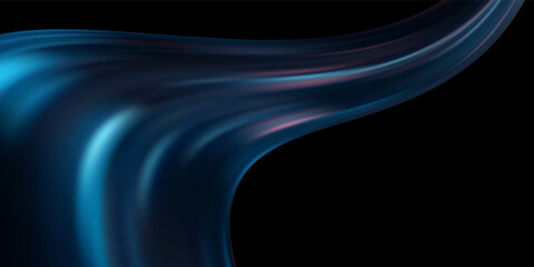 Abstract Blue Line Movement, Abstract Wave Line, Light Technology Background, Copy Space...,