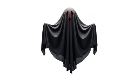 Spooky ghost isolated on transparent background for halloween