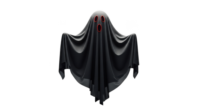 Spooky ghost isolated on transparent background for halloween