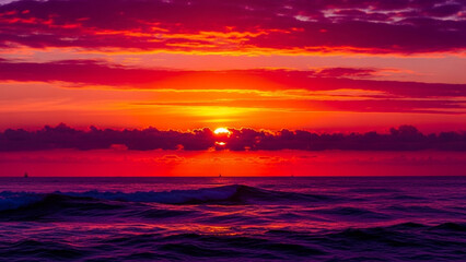 Fototapeta premium sunset on the river