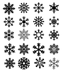 set of vector snowflakes
