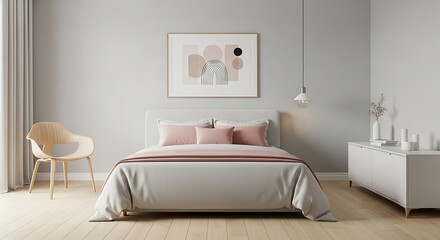 Modern Minimalist Bedroom Interior Design.
