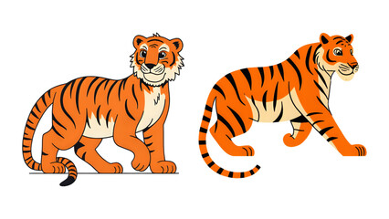 tiger set with transparent background