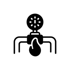 Black solid icon for gas supply