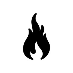 Black solid icon for fire