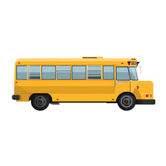 Classic Yellow School Bus Illustration Isolated on Black Background Transporting Students to Education and Learning