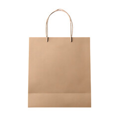 Tan Paper Shopping Bag with Rope Handles Isolated on Black Background Retail and Shopping Concept with Empty Space for Logos