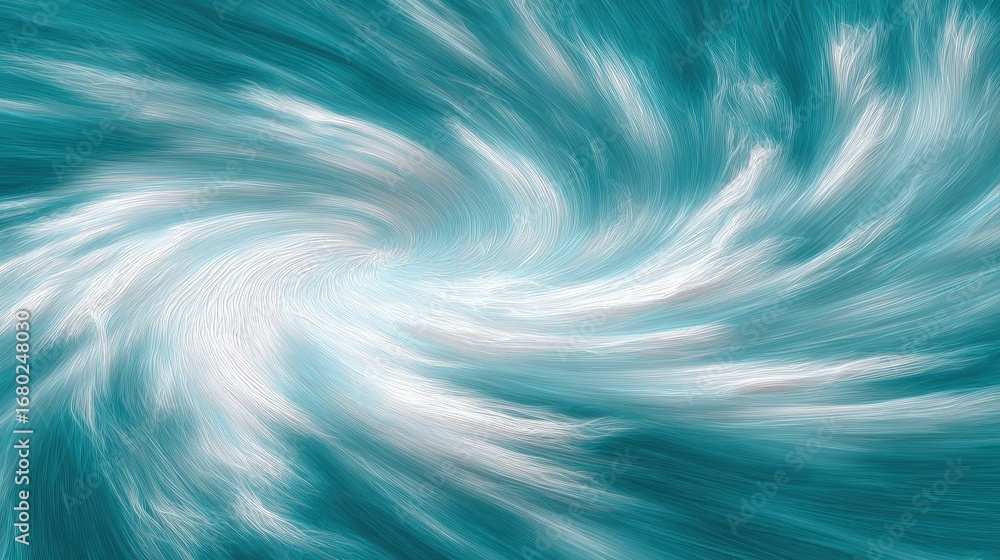 Poster vibrant whirlpool of blue and white hues creating dynamic movement in a tranquil setting