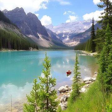 Kanada, Alberta, Banff National Park, Glasklarer See
