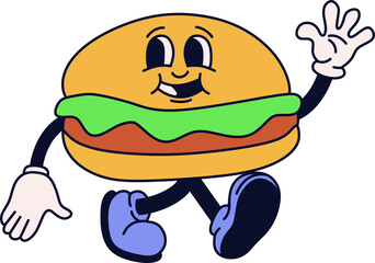 Retro Groovy Mascot Character Element