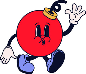 Retro Groovy Mascot Character Element