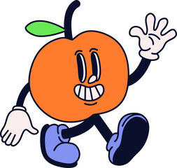 Retro Groovy Mascot Character Element